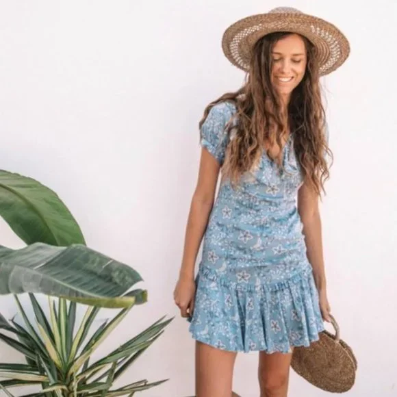 Spell & The Gypsy Celestial Mini Dress in Blue - Picture 2 of 16